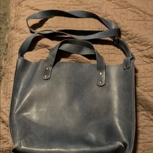 Chic Sparrow Blue Leather Tote Bag